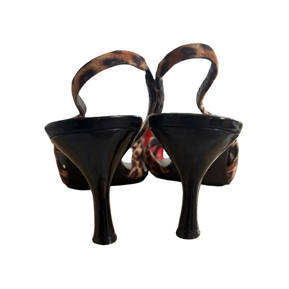 Y2K LEOPARD PRINT SLING BACK KITTEN HEEL SANDALS NATURALIZER SZ. 8 - Picture 6 of 8